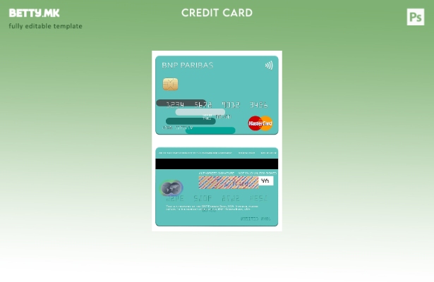 Модерен стил на USA BNP Paribas Bank мастер картички шаблон